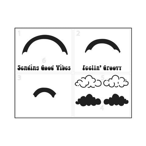 TCW6069 Layered A2 Rainbow Vibes Stencil