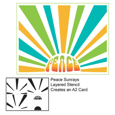 TCW6071 Layered A2 Peace Sunray Stencil
