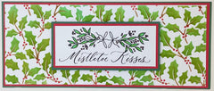 TCW6017 Layered Holly Leaves Slimline Stencil