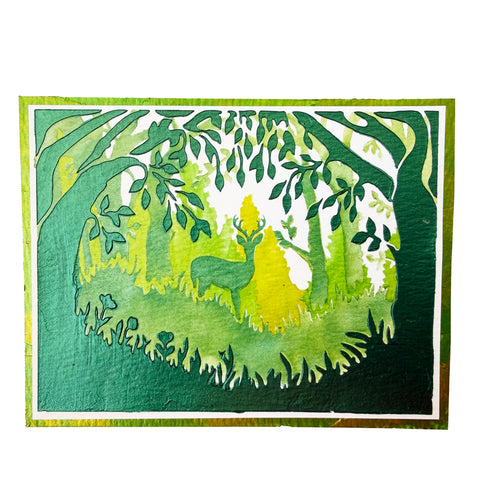 TCW6025 Layered Forest Scene A2 Stencil