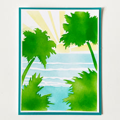 TCW6066 Layered A2 Tropical Sunset Stencil