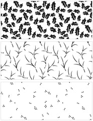 TCW6017 Layered Holly Leaves Slimline Stencil