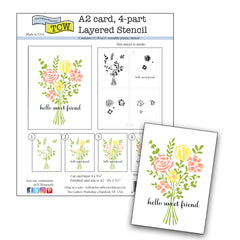 TCW6062 Layered A2 Floral Bouquet Stencil