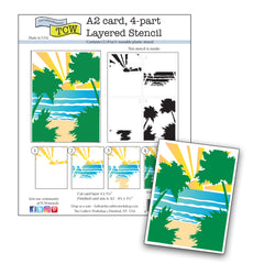 TCW6066 Layered A2 Tropical Sunset Stencil