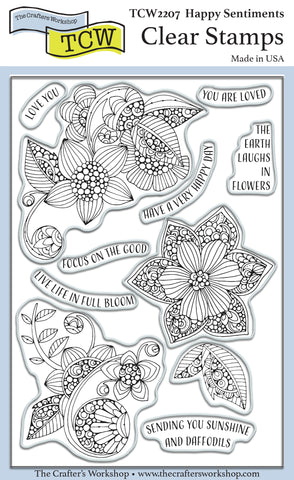 TCW2207 Happy Sentiments 4x6 Clear Stamps