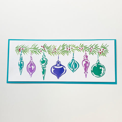 TCW6007 Ornaments Layered Slimline Stencil