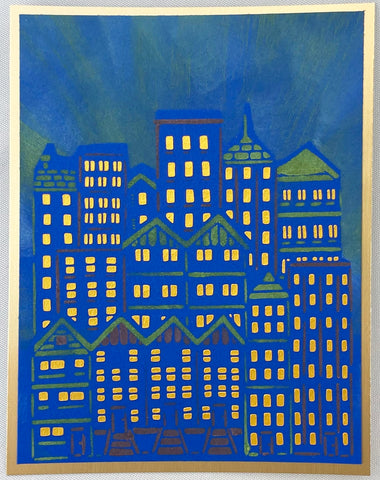 TCW6016 Cityscape Buildings Layered A2 Stencil