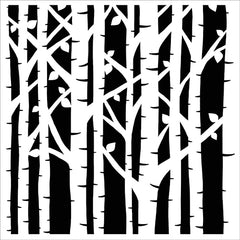 TCW1052 Stencil Birch Trees