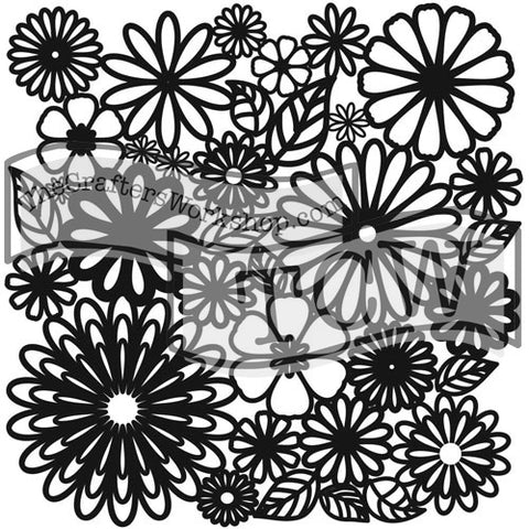 TCW157 Flower Frenzy Stencil