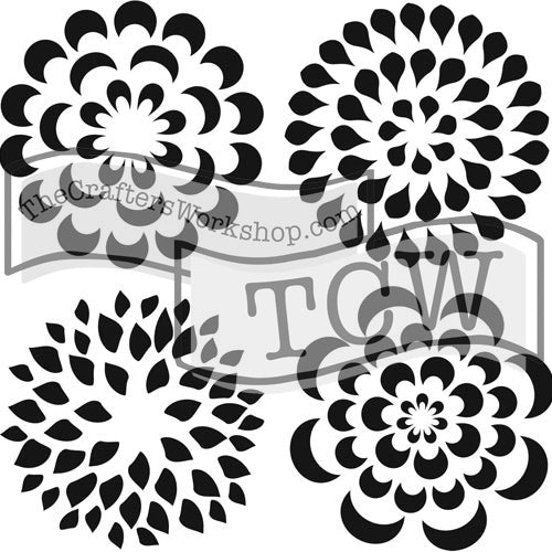 TCW173 Mums Stencil