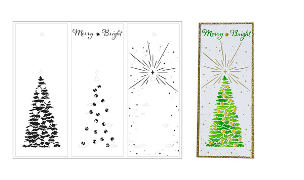 TCW6011 Tall Christmas Tree Layered Slimline Stencil