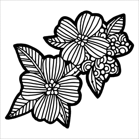 TCW984 Stencil Dogwood Pair