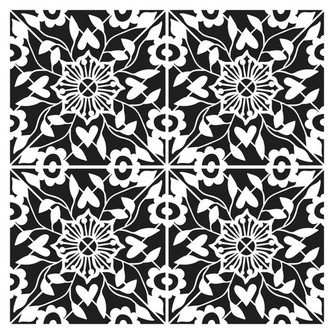 TCW990 Stencil Flourish Tile