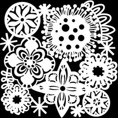 TCW992 Stencil Festive Flowers