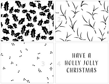 TCW6053 A2 Layered Holly Background Stencil