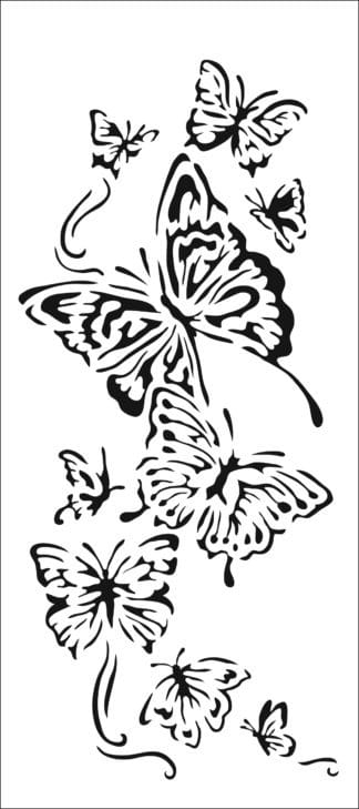 TCW2318 Flying Butterflies Slimline Stencil