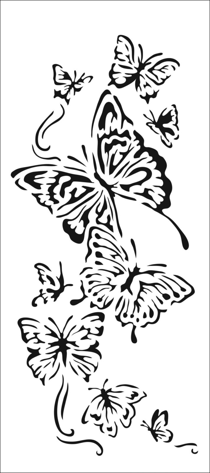 Flying Butterfly Stencil | Stencilmonkey