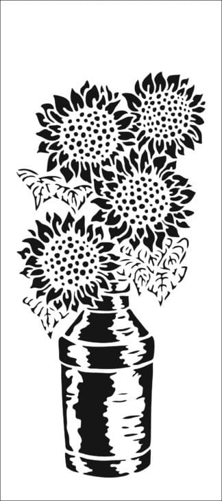 TCW2333 Sunflowers in Milk Pail Slimline Stencil