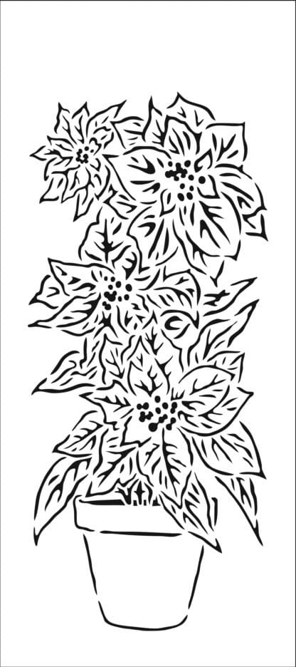 TCW2344 Potted Poinsettia Slimline Stencil