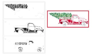 TCW6005 Slimline Layered Christmas Tree Truck 8½"x11" Stencil