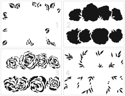 TCW6041 Layered Rose Banner Stencil